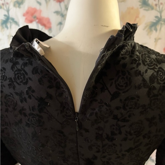 Vintage Necessary Objects Black Ruffled Puff Sleeve Mini Dress - Picture 7 of 11